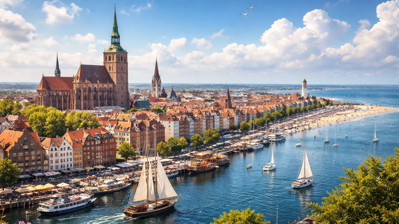 Hansetadt Rostock mit Hafen &middot; Lüdecke + Schmidt Sicherheitstechnik GmbH